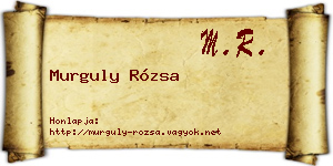 Murguly Rózsa névjegykártya